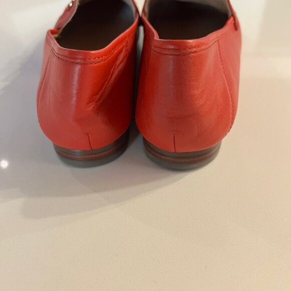 Coach Red Leather Chain Loafers Size 6.5 | Horsebit Style Slip-On Flats - Picture 5 of 7